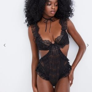 SOLD For Love and Lemons for Victoria's Secret Delicate Lace Teddy BLACK